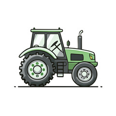 Obraz premium Green Agricultural Tractor with Large Wheels and Cab Illustration