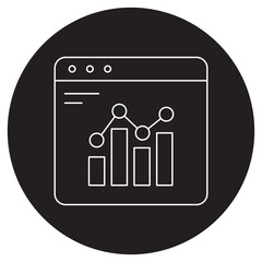 Analytics Icon, Data Analytics, Business Intelligence, Performance Insights, Marketing Analytics, Predictive Analysis, vector