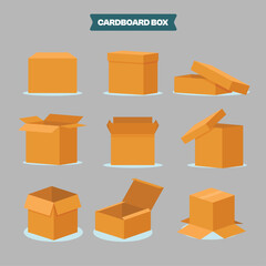 Cardboard Collection boxes vector art