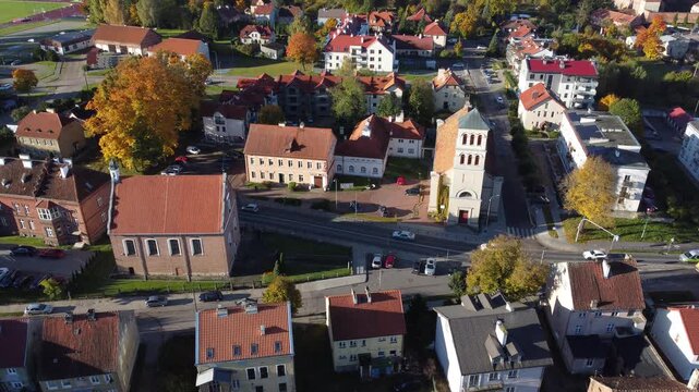 Panorama of Dobre Miasto from a drone Poland