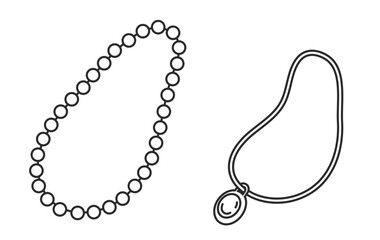 ネックレス、アクセサリー、洋服、ファッション、コーディネート、おしゃれ関連のイラスト