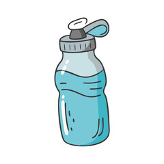 Scalable vector illustration of a blue water bottle with cap