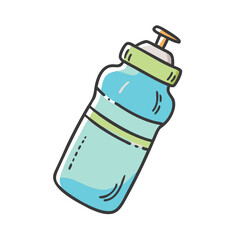 Simple blue water bottle vector illustration for sports and hydration
