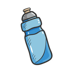 Hand drawn blue water bottle vector illustration scalable icon