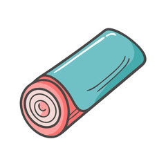 Rolled yoga mat vector illustration for fitness and wellness graphics