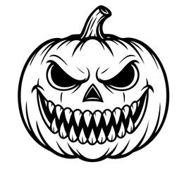 Scary pumpkin face.  evil jack o’ lantern with sharp teeth and angry eyes
