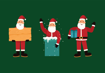 christmas santa claus character flat design illustration