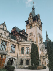 Majestic Peleș Castle in the Carpathian Mountains of Romania