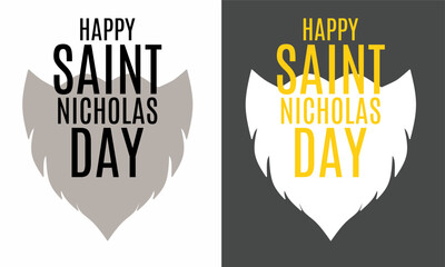 Happy Saint Nicholas Day vector design background template. Template for backgrounds, banners, cards, posters with inscriptions.