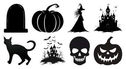 Obraz premium Spooky Halloween silhouette designs