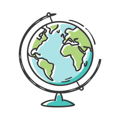 Vector illustration of a stylized globe on a stand