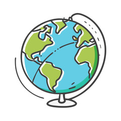 Vector illustration of a stylized earth globe icon