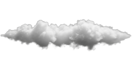  Realistic gray cumulus cloud floating on a transparent background PNG image file