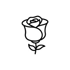 Elegant Flower Icons: Rose & Tulip Line Art