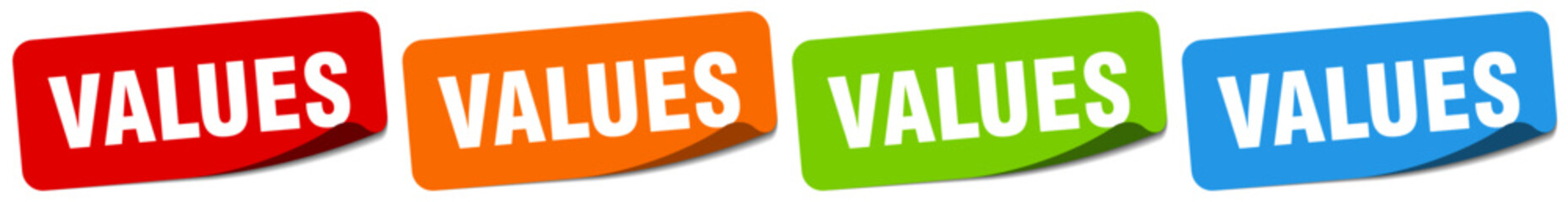 values sticker. values sticker set on white background