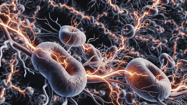 Medical illustration of human brain anatomy with veins in detail for health and science concepts