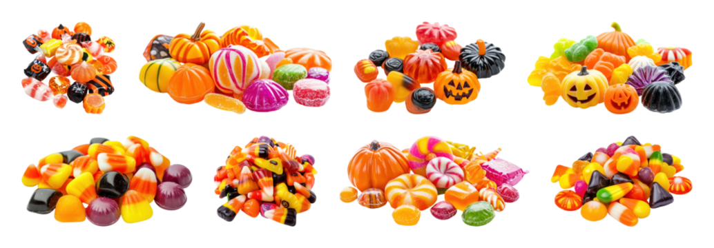Colorful Halloween candy assortment