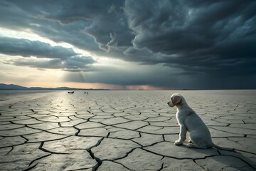 Pet Overpopulation Crisis: A Single Puppy on a Deserted Landscape