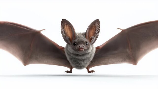 Detailed 3D Render of a Bat with Wings Spread.