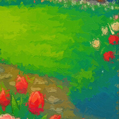 Various oil paintings, flowers, cats, dogs, leaves, roses, peonies, ducks, birds, oceans, butterflies, lakes, mountains, cranes, tulips