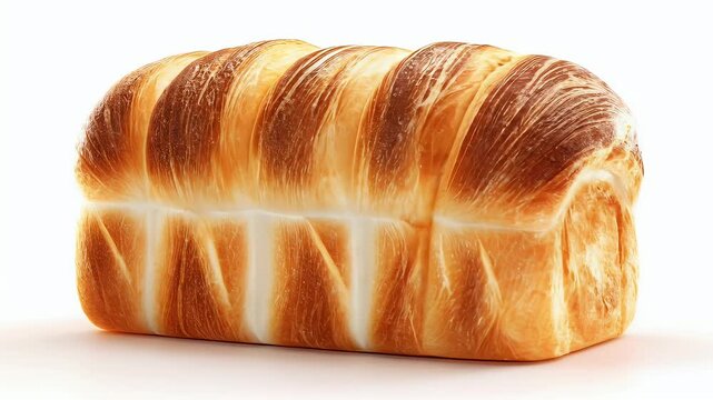 Freshly Baked Loaf of Bread on White Background.