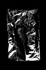 Plastic film texture, transparent background for overlay use. Package, plastic wrap texture overlay backdrop. Plastic for poster design, photo overlay effect. Wrinkled paper surface pattern, packaging