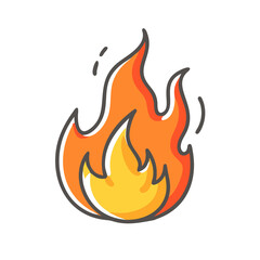 Vector illustration of a fiery flame icon scalable graphics