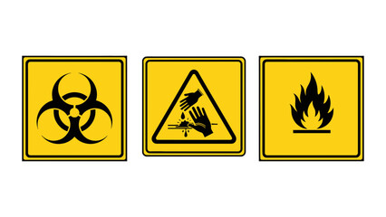  Biohazard and Chemical Safety Warning Label Vector Set 