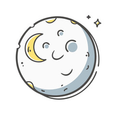 Charming cartoon moon illustration vector art scalable graphic