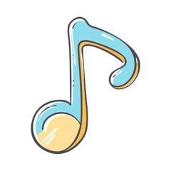 Obraz premium Blue music note vector illustration scalable icon