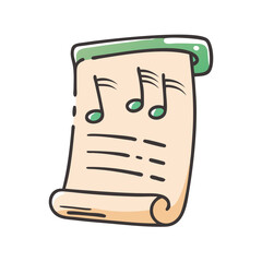 Scalable vector music sheet illustration with notes for digital projects