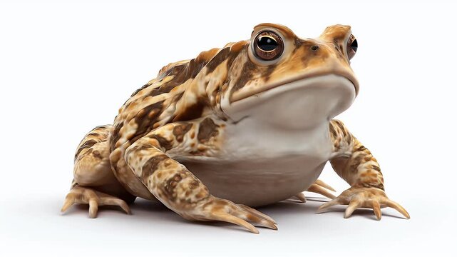 Close-up of a Toad on White Background.