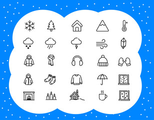 Winter icon set