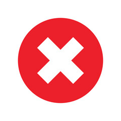 Cancel circle icon.Close flat web symbol.Vector.
