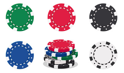casino chips without background, isolated