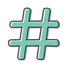 Fototapeta premium Hashtag symbol vector illustration scalable graphic design element