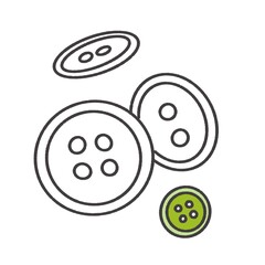 Linear illustration, buttons with a color accent 