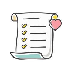 Charming wishlist heart vector illustration scalable icon