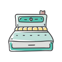 Vector illustration of a vintage cash register icon