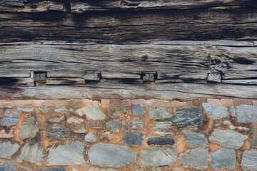 Stone and wood wall