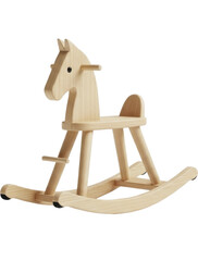 Light Wooden Rocking Horse Toy for New Year Celebrations on a Transparent Background PNG image PNG file