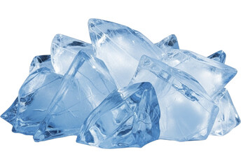 Obraz premium Transparent background PNG image of sparkling ice cubes for winter celebrations and festive drinks