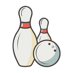 Bowling pins and ball vector graphic