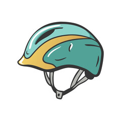 Vector illustration of a bicycle helmet safety gear icon
