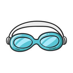 Fototapeta premium Clean vector illustration of teal swimming goggles icon