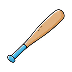 Wooden baseball bat vector graphic for sports and games