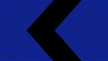 left turn chevron arrow, construction or road safety markings down arrows on a horizontal video digital LED signage LCD display board 4K animation with digital scoreboard texture effect