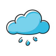 Vector illustration of a raining cloud icon scalable for general use