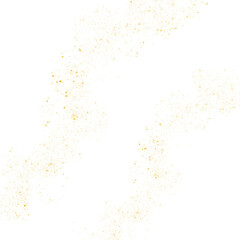 Golden Glitter Particles Scattered on transparent Background Abstract Texture