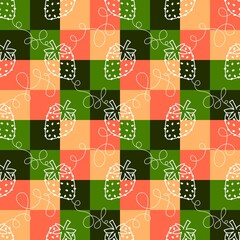 Summer fruits seamless strawberries pattern for wrapping paper and fabrics and kids clothes print and fashion textiles